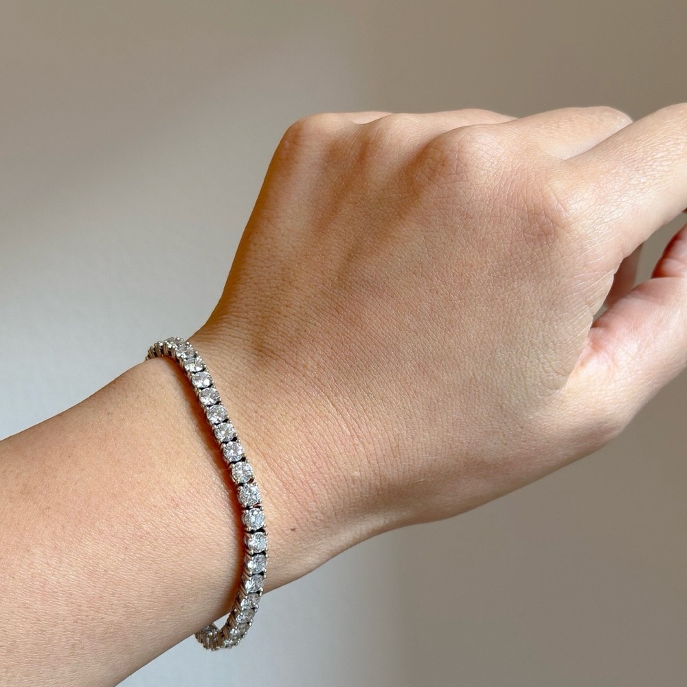 Moissanite Gold Plated Tennis Bracelet - Picture 5 of 5